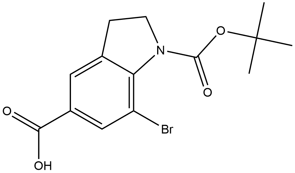 7-bromo-1-(tert-butoxycarbonyl)indoline-5-carboxylic acid Structure