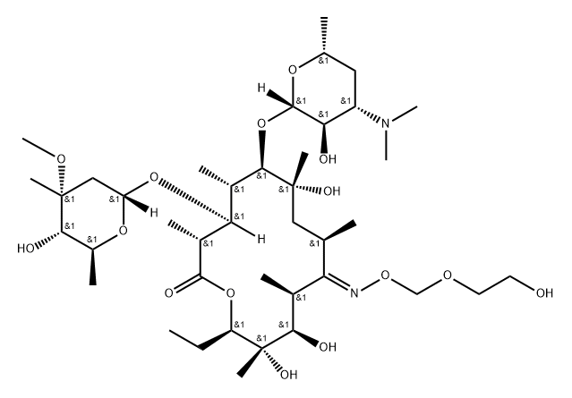 (E)-O-Demethylroxithromycin Structure
