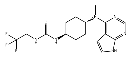 1-((1r,4r)-4-(methyl(7H-pyrrolo[2,3-d]pyrimidin-4-yl)amino)cyclohexyl)-3-(2,2,2-trifluoroethyl)urea maleic acid Structure