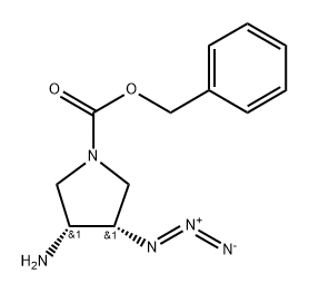 rac-benzyl
(3R,4S)-3-amino-4-azidopyrrolidine-1-carboxylate Structure