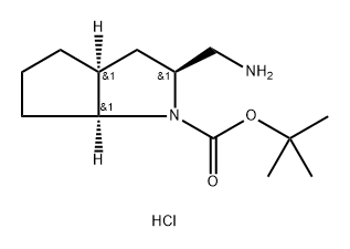 tert-butyl
(2S,3aS,6aS)-2-(aminomethyl)-octahydrocyclopen
ta[b]pyrrole-1-carboxylate hydrochloride 구조식 이미지