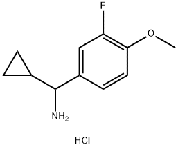 1-cyclopropyl-1-(3-fluoro-4-methoxyphenyl)metha
namine hydrochloride Structure