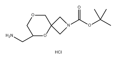 tert-butyl
6-(aminomethyl)-5,8-dioxa-2-azaspiro[3.5]nonane-
2-carboxylate hydrochloride Structure