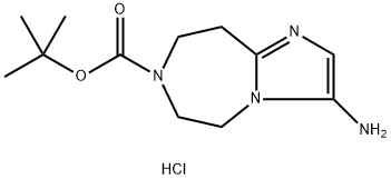 tert-butyl
3-amino-5H,6H,7H,8H,9H-imidazo[1,2-d][1,4]diaze
pine-7-carboxylate hydrochloride Structure