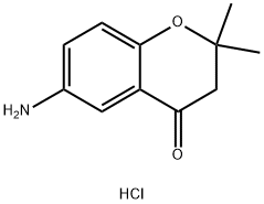 4H-1-Benzopyran-4-one, 6-amino-2,3-dihydro-2,2-dimethyl-, hydrochloride (1:1) Structure