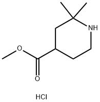 4-Piperidinecarboxylic acid, 2,2-dimethyl-, methyl ester, hydrochloride (1:1) Structure