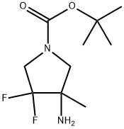 1-Pyrrolidinecarboxylic acid, 3-amino-4,4-difluoro-3-methyl-, 1,1-dimethylethyl ester 구조식 이미지