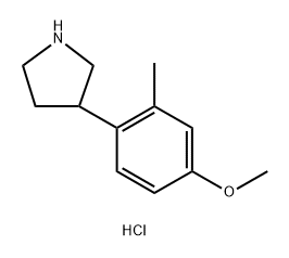 3-(4-methoxy-2-methylphenyl)pyrrolidine
hydrochloride Structure