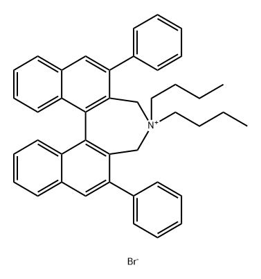 7H-Dinaphth[2,1-c:1',2'-e]azepinium, 8,8-dibutyl-8,9-dihydro-6,10-diphenyl-, bromide (1:1) Structure