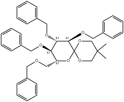 1,5-Anhydro-1,1-C-[(2,2-dimethyl-1,3-propanediyl)bis(oxy)]-2,3,4,6-tetrakis-O-(phenylmethyl)-D-glucitol Structure