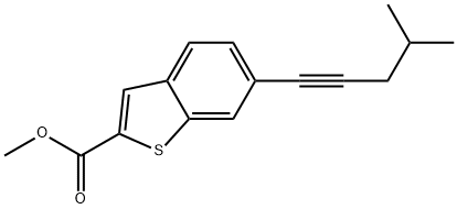 Methyl 6-(4-methyl-1-pentyn-1-yl)benzo[b]thiophene-2-carboxylate Structure