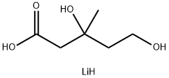 Pentanoic acid, 3,5-dihydroxy-3-methyl-, lithium salt (1:1) Structure