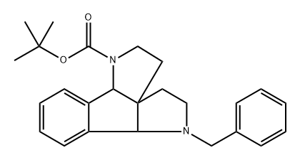 tert-Butyl 6-benzyl-2,3,4,5,6,6a-hexahydroindeno[1,2-b:3,2-b']dipyrrole-1(10bH)-carboxylate 구조식 이미지