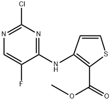 Methyl 3-((2-chloro-5-fluoropyrimidin-4-yl)amino)thiophene-2-carboxylate Structure