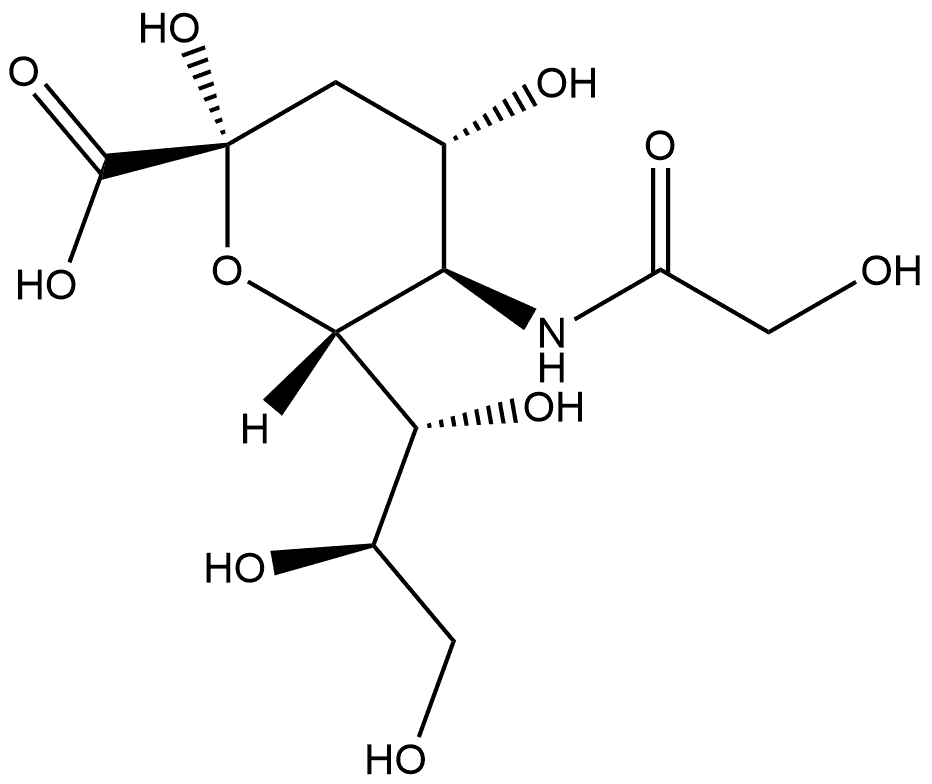 α-Neuraminic acid, N-(2-hydroxyacetyl)- Structure