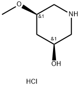 3-Piperidinol, 5-methoxy-, hydrochloride (1:1), (3S,5R)- Structure