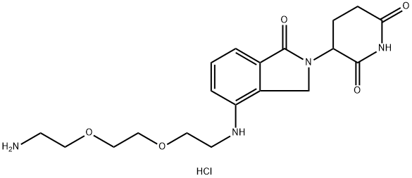 2,6-Piperidinedione, 3-[4-[[2-[2-(2-aminoethoxy)ethoxy]ethyl]amino]-1,3-dihydro-1-oxo-2H-isoindol-2-yl]-, hydrochloride (1:2) Structure