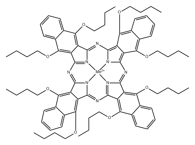 Manganese, [5,9,14,18,23,27,32,36-octabutoxy-37H,39H-tetranaphtho[2,3-b:2',3'-g:2'',3''-l:2''',3'''-q]porphyrazinato(2-)-κN37,κN38,κN39,κN40]-, (SP-4-1)- (9CI) Structure