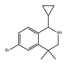 6-bromo-1-cyclopropyl-4,4-dimethyl-1,2,3,4-tetrahydroisoquinoline 구조식 이미지