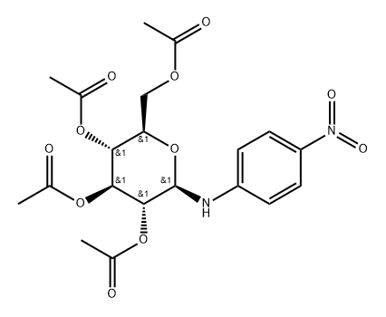 N-(4-Nitrophenyl)-2-O,3-O,4-O,6-O-tetraacetyl-β-D-glucopyranosylamine 구조식 이미지