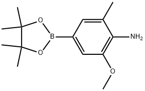 2-Methoxy-6-methyl-4-(4,4,5,5-tetramethyl-1,3,2-dioxaborolan-2-yl)benzenamine Structure