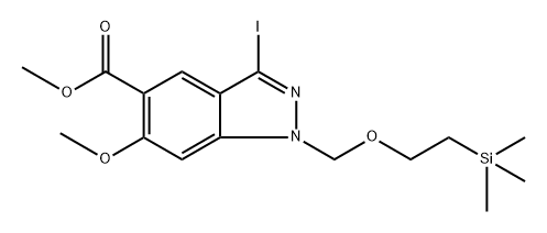 Methyl 3-iodo-6-methoxy-1-((2-(trimethylsilyl)ethoxy)methyl)-1H-indazole-5-carboxylate 구조식 이미지