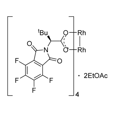 Tetrakis[N-tetrafluorophthaloyl-(S)-tert-leucinato]dirhodium Bis(ethyl Acetate) Adduct 구조식 이미지