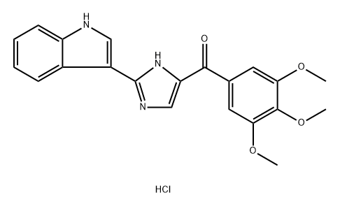 Methanone, [2-(1H-indol-3-yl)-1H-imidazol-5-yl](3,4,5-trimethoxyphenyl)-, hydrochloride (1:1) Structure