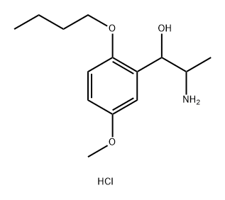 Benzenemethanol, α-(1-aminoethyl)-2-butoxy-5-methoxy-, hydrochloride (1:1) Structure