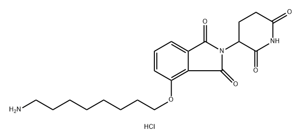 1H-Isoindole-1,3(2H)-dione, 4-[(8-aminooctyl)oxy]-2-(2,6-dioxo-3-piperidinyl)-, hydrochloride (1:1) 구조식 이미지