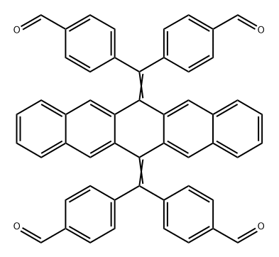 4,4′,4′′,4′′′-(6,13-Pentacenediylidenedimethanetetrayl)tetrakis[benzaldehyde] Structure