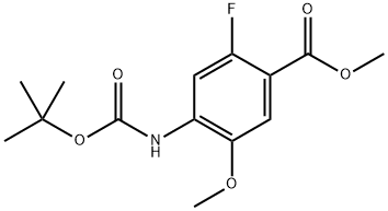 methyl 4-((tert-butoxycarbonyl)amino)-2-fluoro-5-methoxybenzoate 구조식 이미지
