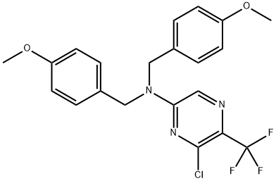 6-Chloro-N,N-bis(4-methoxybenzyl)-5-(trifluoromethyl)pyrazin-2-amine 구조식 이미지