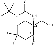 rac-tert-butyl N-[(3aR,7aS)-6,6-difluoro-octahydro-1H-isoindol-3a-yl]carbamate, cis Structure