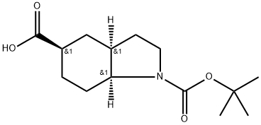 rac-(3aR,5S,7aR)-1-[(tert-butoxy)carbonyl]-octahydro-1H-indole-5-carboxylic acid Structure