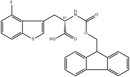 (2S)-2-({[(9H-fluoren-9-yl)methoxy]carbonyl}amino)-3-(4-fluoro-1-benzothiophen-3-yl)propanoic acid Structure