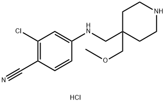 2-chloro-4-({[4-(methoxymethyl)piperidin-4-yl]methyl}amino)benzonitrile dihydrochloride 구조식 이미지