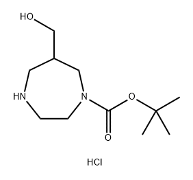 tert-butyl 6-(hydroxymethyl)-1,4-diazepane-1-carboxylate hydrochloride Structure