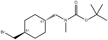 tert-butyl N-methyl-N-{[(1r,4r)-4-(bromomethyl)cyclohexyl]methyl}carbamate, trans Structure