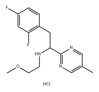 2-(2,4-difluorophenyl)-1-(5-methylpyrimidin-2-yl)ethyl](2-methoxyethyl)amine hydrochloride Structure