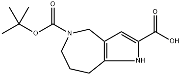 5-[(tert-butoxy)carbonyl]-1H,4H,5H,6H,7H,8H-pyrr
olo[3,2-c]azepine-2-carboxylic acid Structure