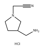 2-[3-(aminomethyl)pyrrolidin-1-yl]acetonitrile dihydrochloride Structure