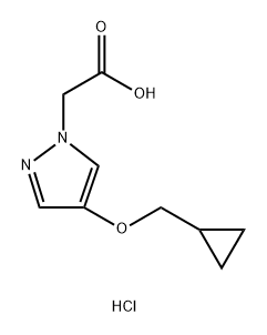 2-[4-(cyclopropylmethoxy)-1H-pyrazol-1-yl]acetic acid hydrochloride Structure