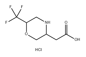 2-[6-(trifluoromethyl)morpholin-3-yl]acetic acid hydrochloride, Mixture of diastereomers Structure