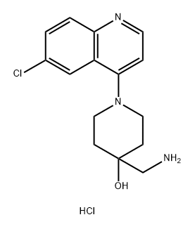 4-(aminomethyl)-1-(6-chloroquinolin-4-yl)piperidin-4-ol dihydrochloride Structure