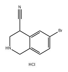 6-bromo-1,2,3,4-tetrahydroisoquinoline-4-carbonitrile hydrochloride Structure