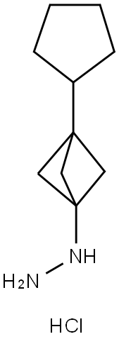 {3-cyclopentylbicyclo[1.1.1]pentan-1-yl}hydrazine dihydrochloride Structure