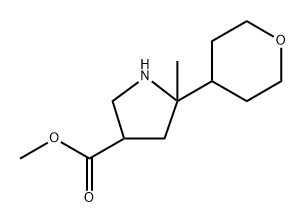 methyl 5-methyl-5-tetrahydropyran-4-yl-pyrrolidine-3-carboxylate Structure