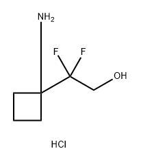 2-(1-aminocyclobutyl)-2,2-difluoroethan-1-ol hydrochloride Structure