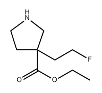 ethyl 3-(2-fluoroethyl)pyrrolidine-3-carboxylate Structure